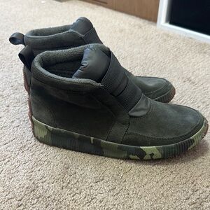 Green Sorel High-Top Sneakers
